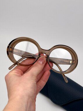 Loewe CURVY Women Sunglasses – Light Brown Round Frame (LW50046I 045)